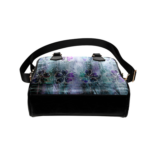 Rain drops with purple flowers. Shoulder Handbag (Model 1634)