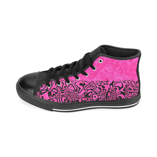 Modern PaperPrint hot pink by JamColors Men’s Classic High Top Canvas Shoes /Large Size (Model 017)