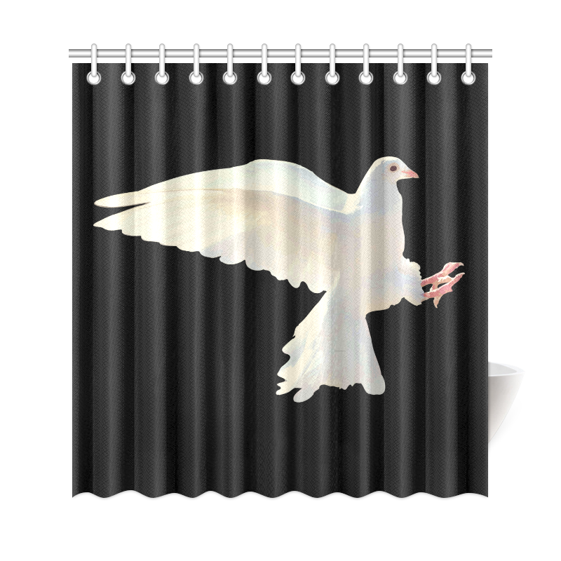 White Dove Peace Symbol Nature Bird Shower Curtain 69"x72"