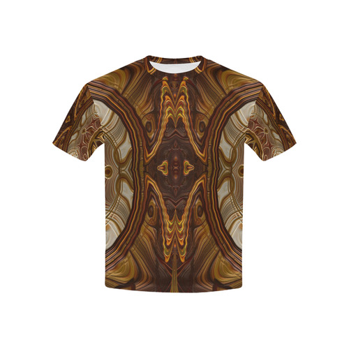 Petrified Wood Parquetry Fractal Abstract Kids' All Over Print T-shirt (USA Size) (Model T40)