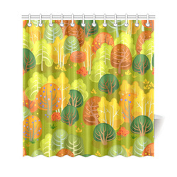 Autumn Forest Red Orange Yellow Beautiful Trees Shower Curtain 69"x72"