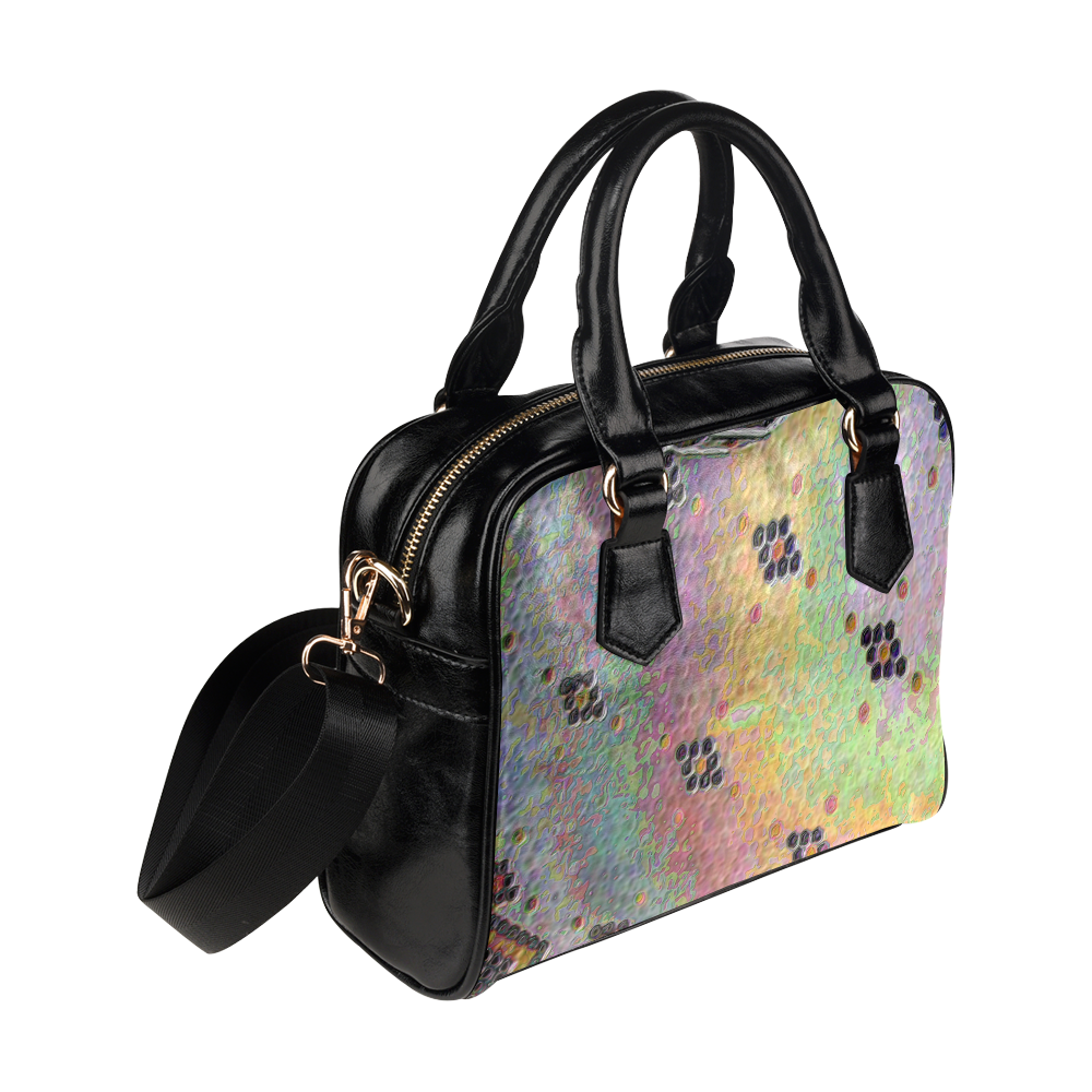 Enamel Hexagon Tile Scales Rainbow Colors Shoulder Handbag (Model 1634)