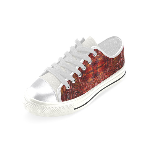 Hearts Fire Storm of Love Fractal Abstract Canvas Women's Shoes/Large Size (Model 018)