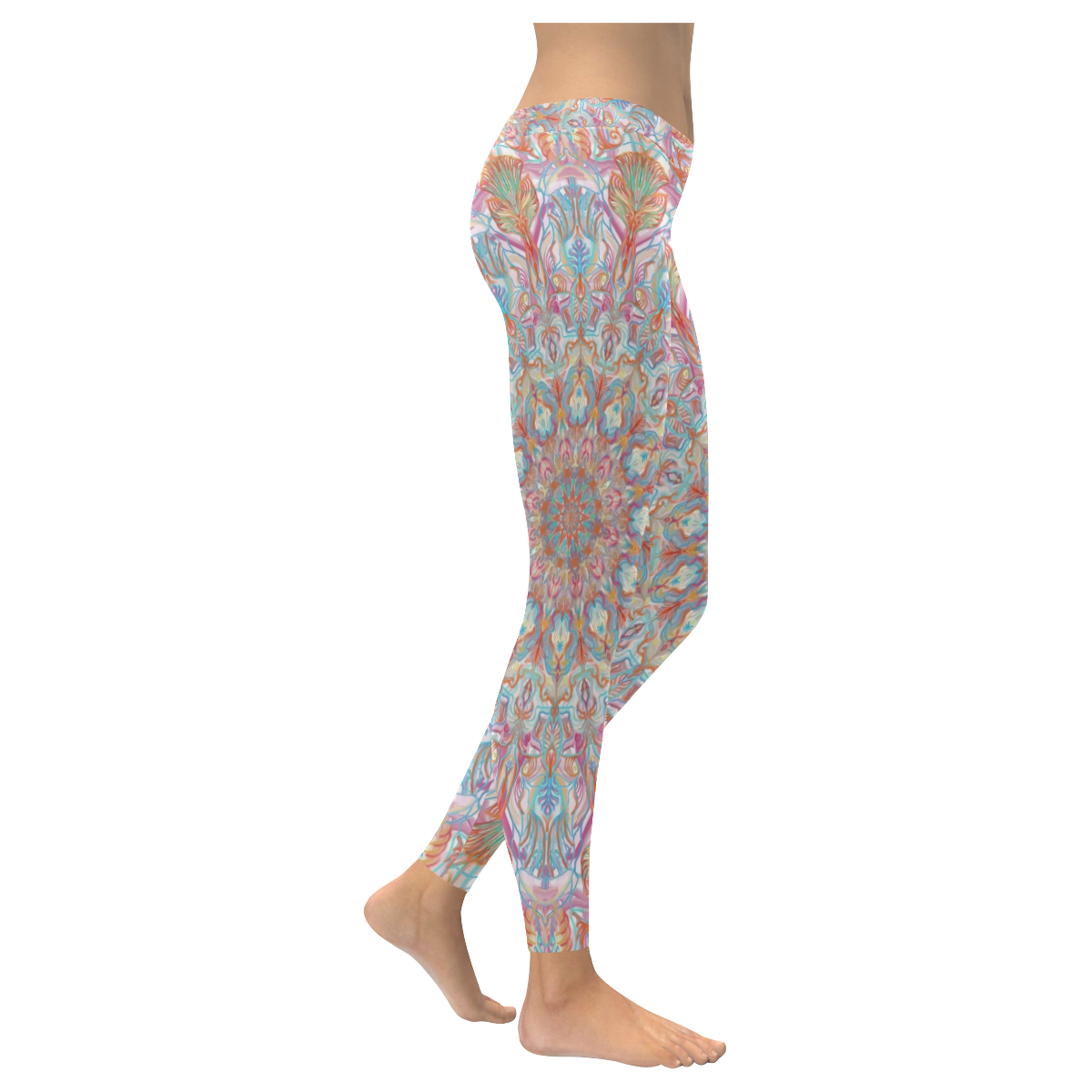 gog umagog mandala draft Women's Low Rise Leggings (Invisible Stitch) (Model L05)
