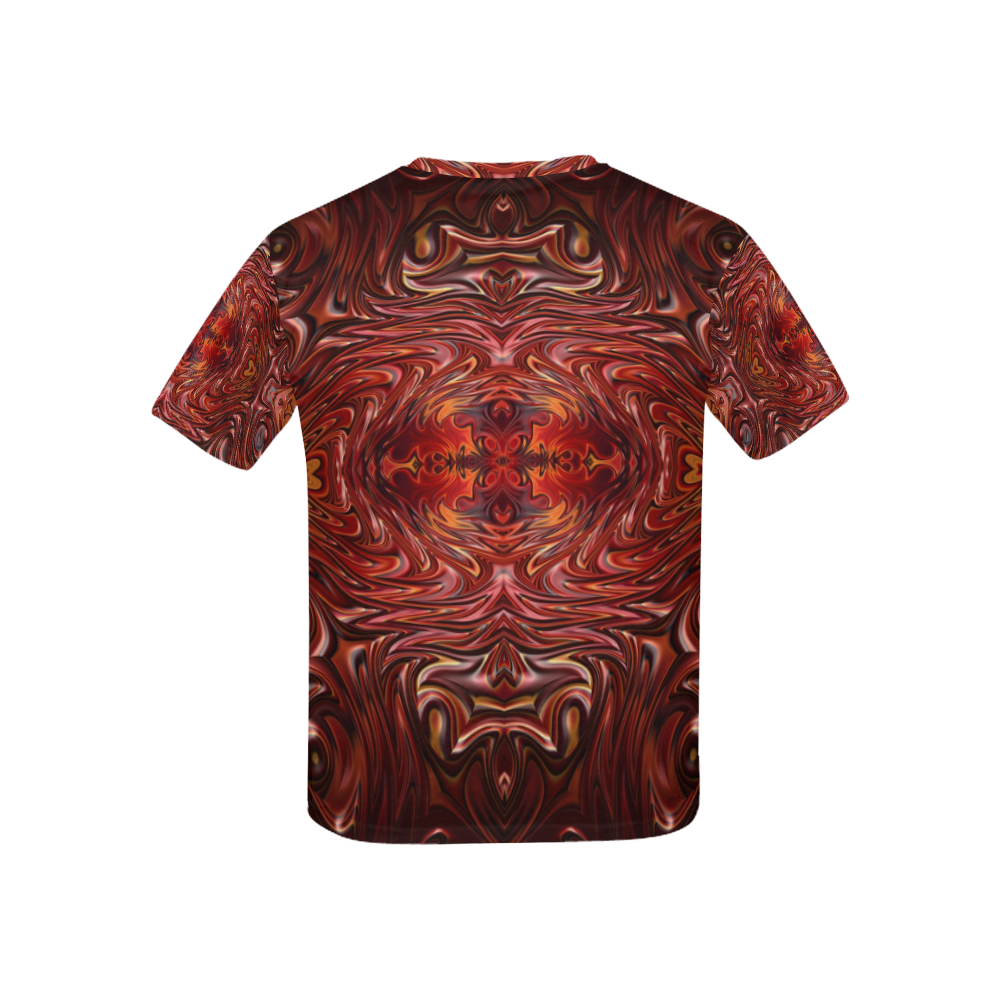 Hearts Fire Storm of Love Fractal Abstract Kids' All Over Print T-shirt (USA Size) (Model T40)