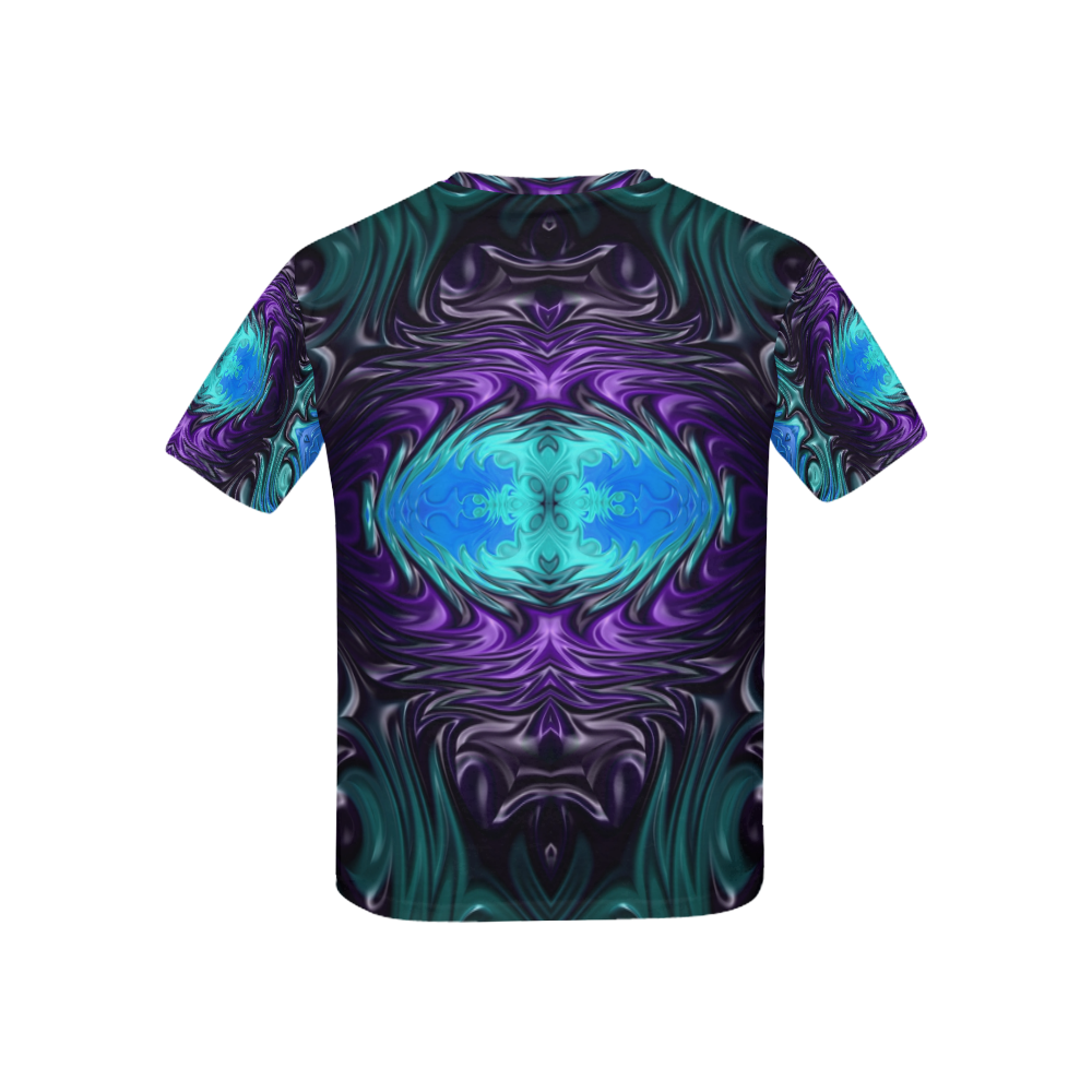 Amethyst Sapphire Turquoise Gems Fractal Abstract Kids' All Over Print T-shirt (USA Size) (Model T40)