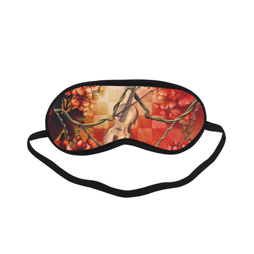 Violin and violin bow with flowers Sleeping Mask
