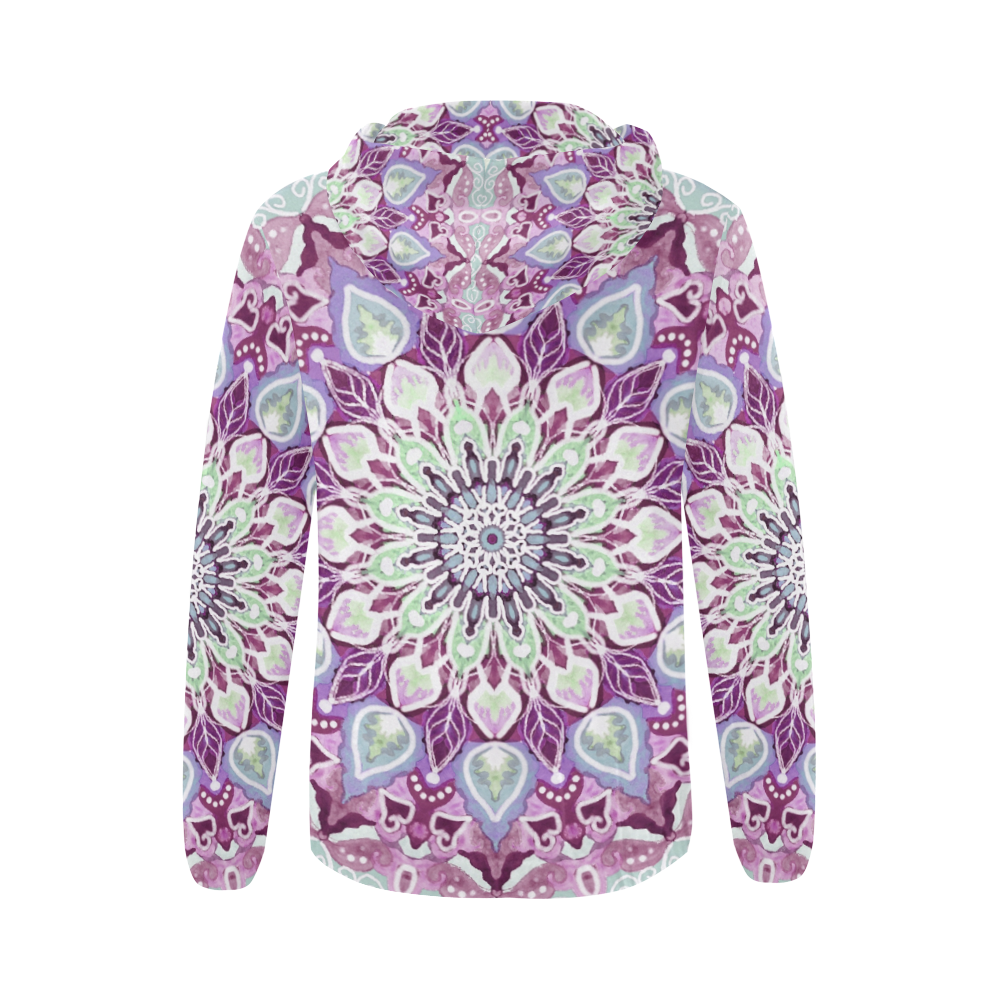candy 7 All Over Print Full Zip Hoodie for Women (Model H14)