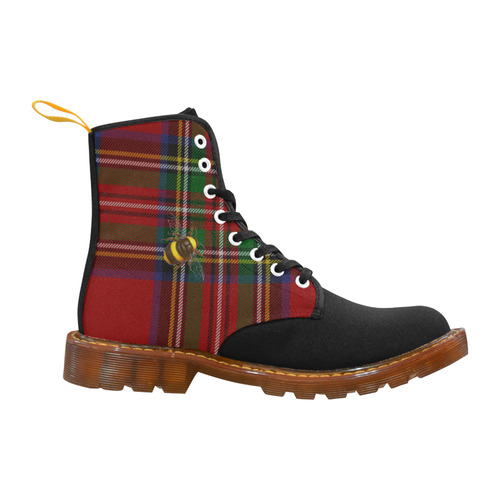 Tartan Birds and Bees Black Toe Martin Boots For Women Model 1203H