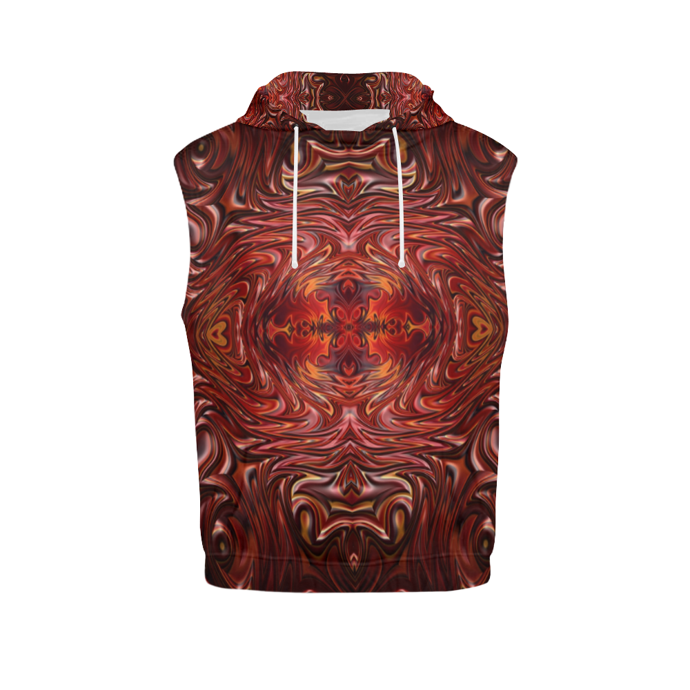 Hearts Fire Storm of Love Fractal Abstract All Over Print Sleeveless Hoodie for Men (Model H15)