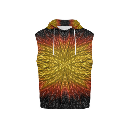 Exploding Star Meteor Fractal Abstract All Over Print Sleeveless Hoodie for Kid (Model H15)