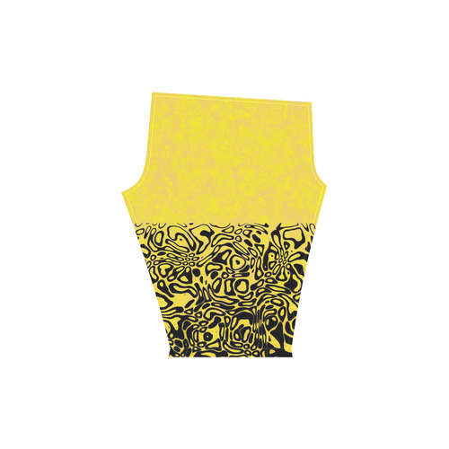 Modern PaperPrint yellow by JamColors Women's Low Rise Capri Leggings (Invisible Stitch) (Model L08)