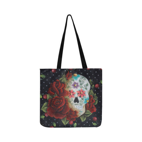 Sugar Skull and Roses Reusable Shopping Bag Model 1660 (Two sides)
