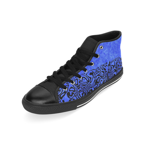 Modern PaperPrint blue by JamColors Men’s Classic High Top Canvas Shoes /Large Size (Model 017)