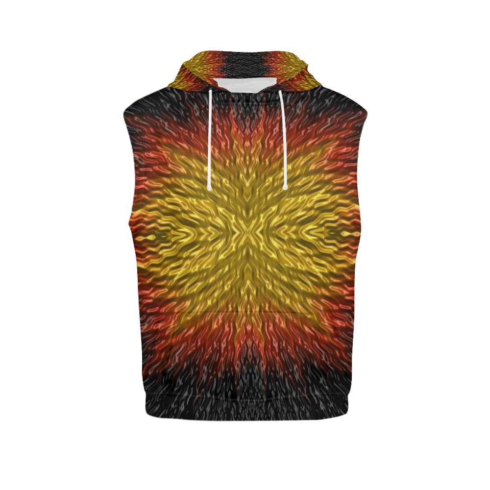 Exploding Star Meteor Fractal Abstract All Over Print Sleeveless Hoodie for Men (Model H15)