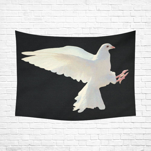 White Dove Peace Symbol Nature Bird Cotton Linen Wall Tapestry 80"x 60"