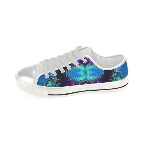 Amethyst Sapphire Turquoise Gems Fractal Abstract Canvas Women's Shoes/Large Size (Model 018)