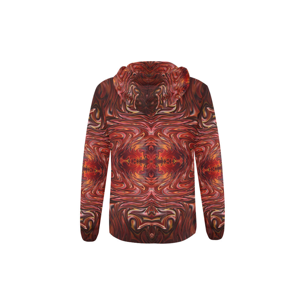 Hearts Fire Storm of Love Fractal Abstract All Over Print Full Zip Hoodie for Kid (Model H14)