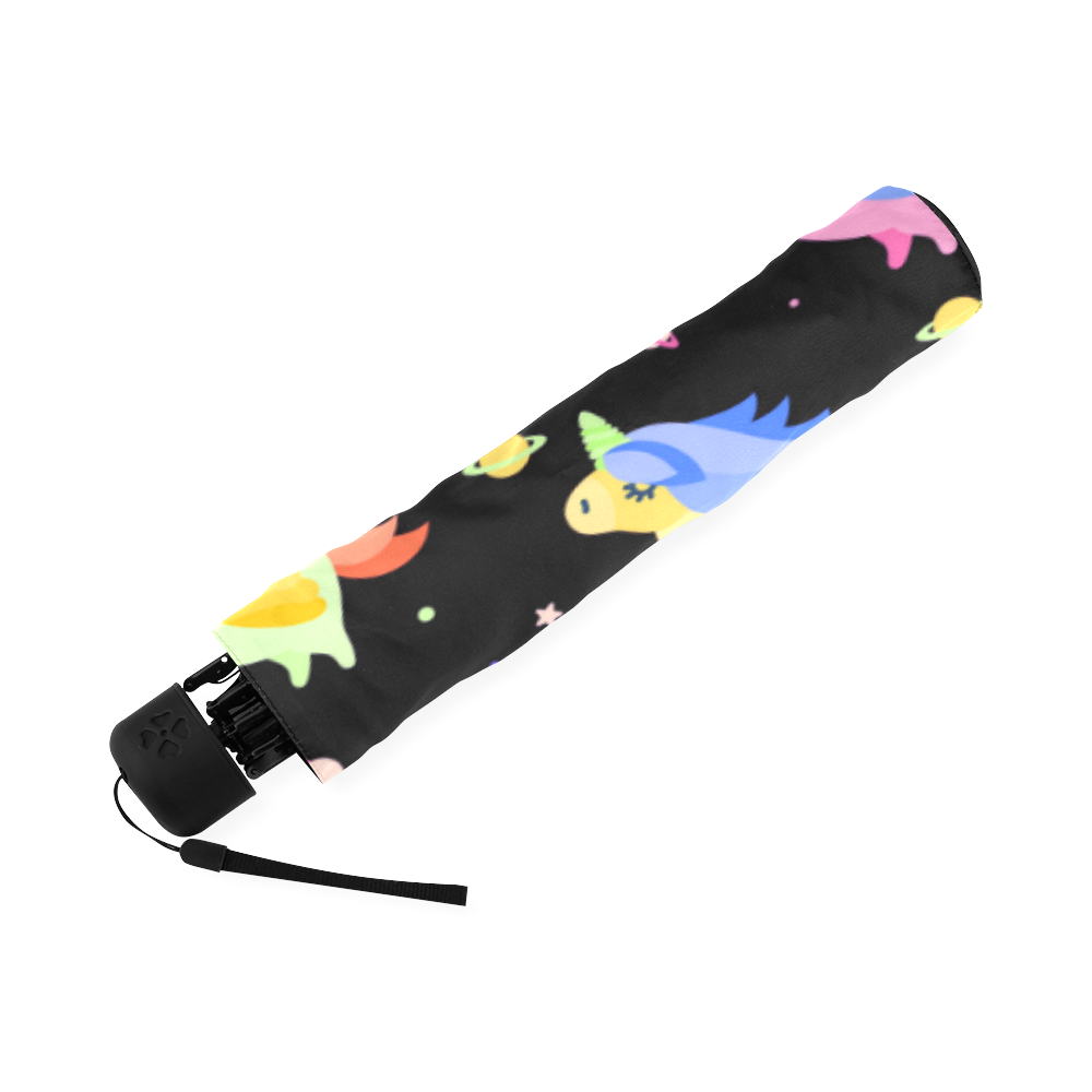 Cute Flying Unicorns Stars Planets Starry Night Foldable Umbrella (Model U01)