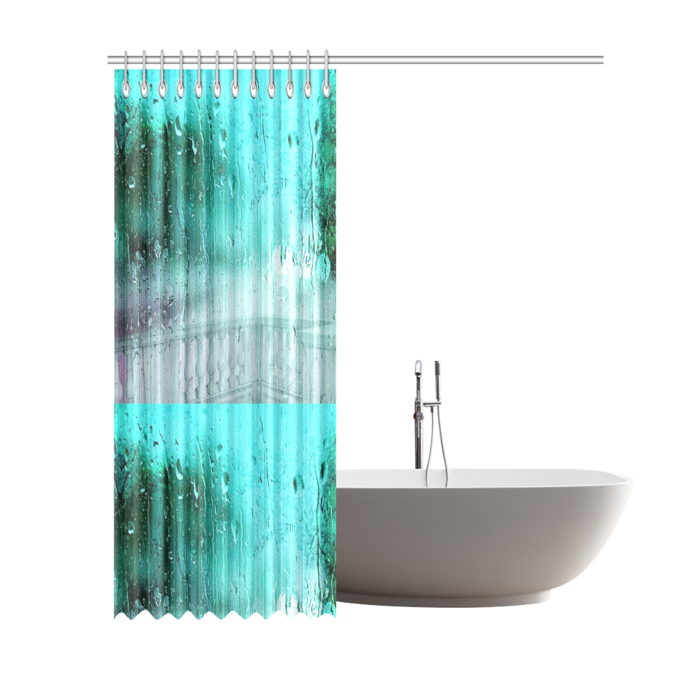 Blue rain drops Shower Curtain 69"x84"