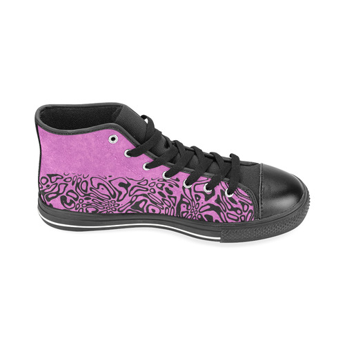 Modern PaperPrint pink by JamColors Men’s Classic High Top Canvas Shoes /Large Size (Model 017)