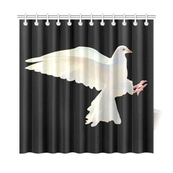 White Dove Peace Symbol Nature Bird Shower Curtain 72"x72"