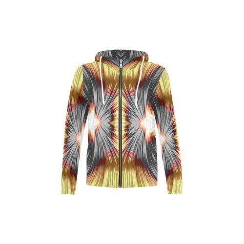 Magical Mitosis Fractal Abstract All Over Print Full Zip Hoodie for Kid (Model H14)