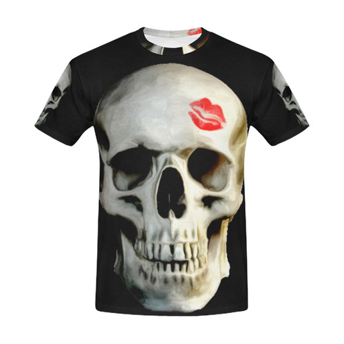 Skull kiss All Over Print T-Shirt for Men (USA Size) (Model T40)