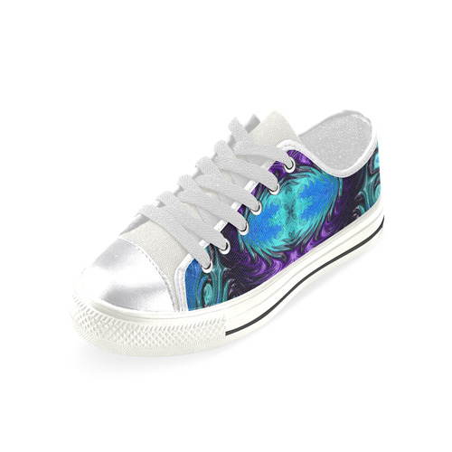 Amethyst Sapphire Turquoise Gems Fractal Abstract Canvas Women's Shoes/Large Size (Model 018)