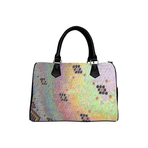 Enamel Hexagon Tile Scales Rainbow Colors Boston Handbag (Model 1621)