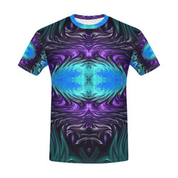 Amethyst Sapphire Turquoise Gems Fractal Abstract All Over Print T-Shirt for Men (USA Size) (Model T40)