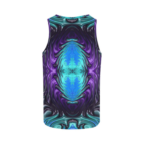 Amethyst Sapphire Turquoise Gems Fractal Abstract All Over Print Tank Top for Men (Model T43)