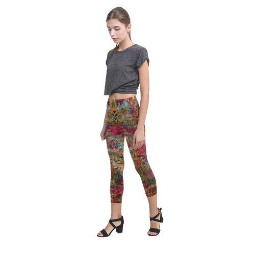 Tribal Red Capri Legging (Model L02)