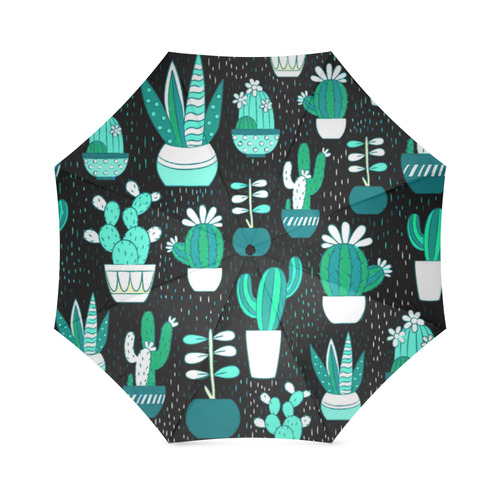 Cute Cactus Floral Pattern Succulents Foldable Umbrella (Model U01)