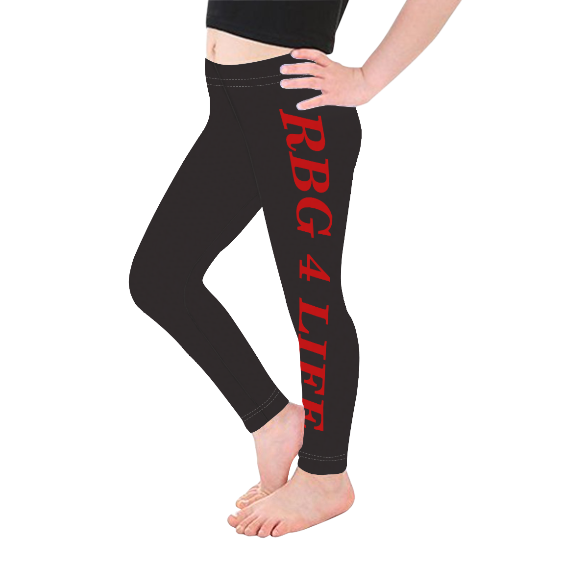 Red/Black RBG girls Leggins Kid's Ankle Length Leggings (Model L06)