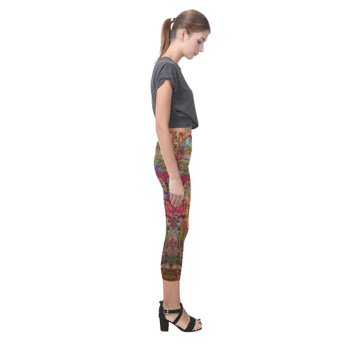 Tribal Red Capri Legging (Model L02)