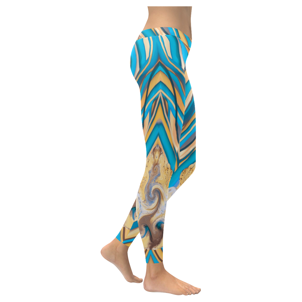 energy 2-hamsa 5 draft Women's Low Rise Leggings (Invisible Stitch) (Model L05)