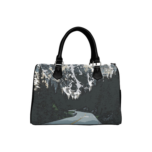 Mountain Road Canadian Rocky Mountain Landscape Boston Handbag (Model 1621)