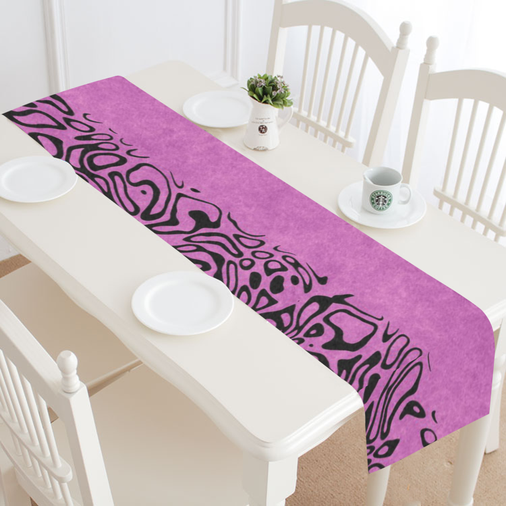 Modern PaperPrint pink by JamColors Table Runner 16x72 inch