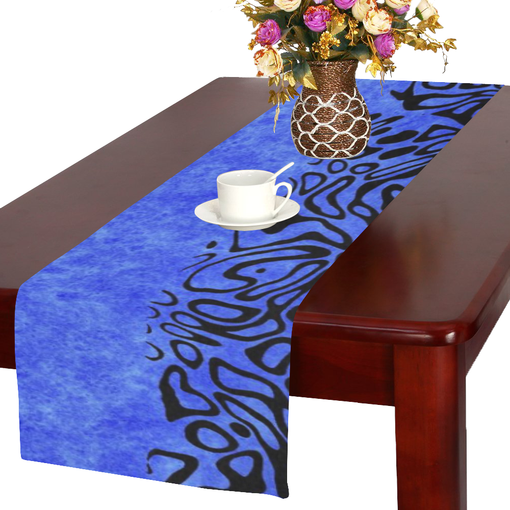 Modern PaperPrint blue by JamColors Table Runner 16x72 inch