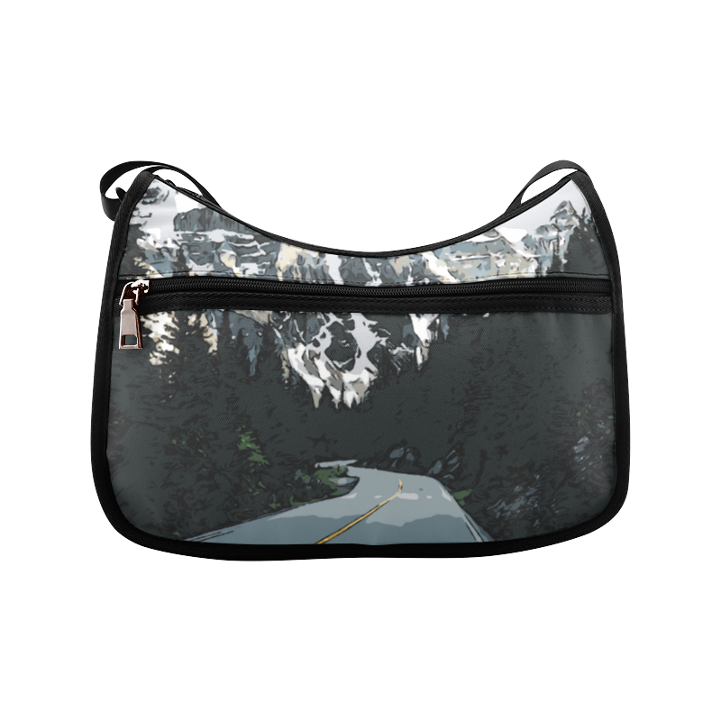 Mountain Road Canadian Rocky Mountain Landscape Crossbody Bags (Model 1616)