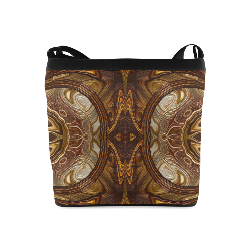 Petrified Wood Parquetry Fractal Abstract Crossbody Bags (Model 1613)