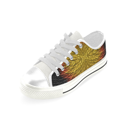 Exploding Star Meteor Fractal Abstract Low Top Canvas Shoes for Kid (Model 018)