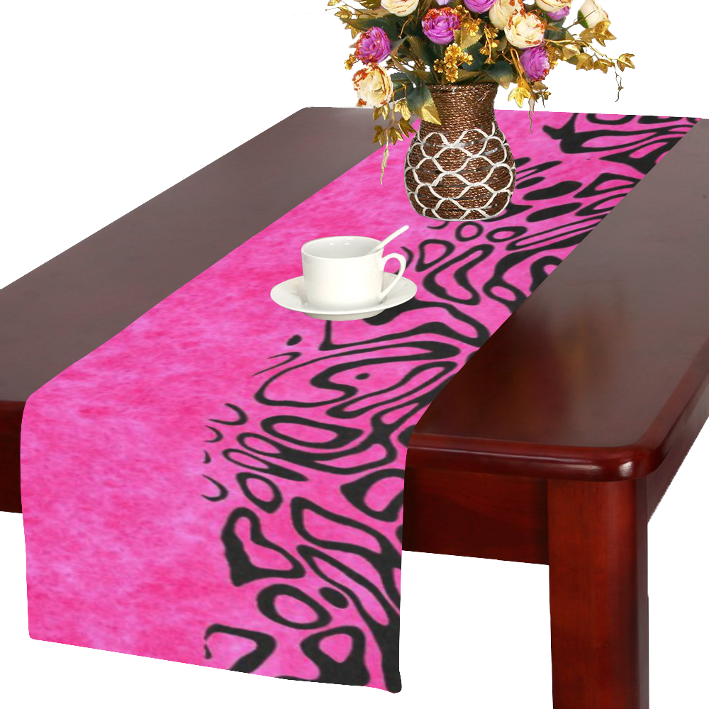 Modern PaperPrint hot pink by JamColors Table Runner 16x72 inch