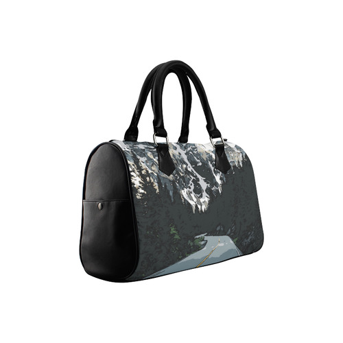 Mountain Road Canadian Rocky Mountain Landscape Boston Handbag (Model 1621)