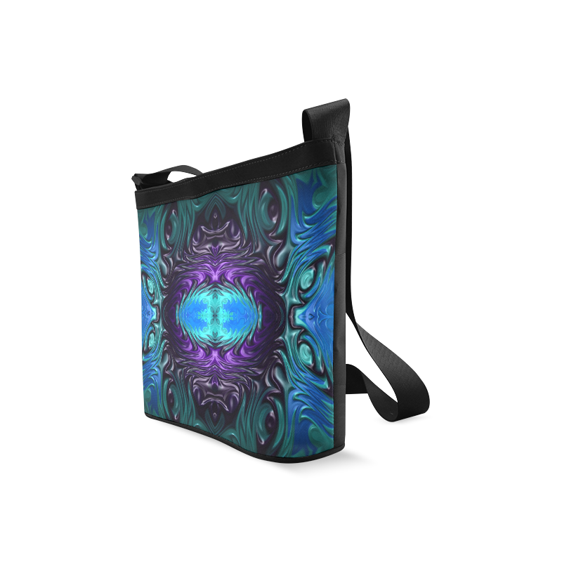Amethyst Sapphire Turquoise Gems Fractal Abstract Crossbody Bags (Model 1613)