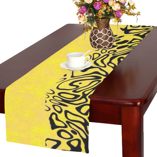 Modern PaperPrint yellow by JamColors Table Runner 16x72 inch