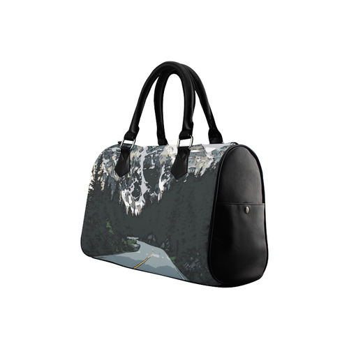 Mountain Road Canadian Rocky Mountain Landscape Boston Handbag (Model 1621)