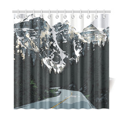 Mountain Road Canadian Rocky Mountain Landscape Shower Curtain 72"x72"