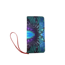 Amethyst Sapphire Turquoise Gems Fractal Abstract Women's Clutch Wallet (Model 1637)